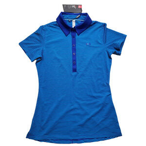 Under Armour HeatGear Women's XS Golf Polo Blue Striped